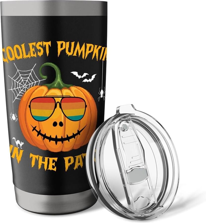 Thermobeker met dubbele wand Halloween pompoen