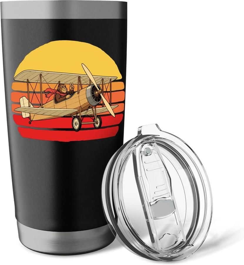 Thermobeker met dubbele wand retro zonsondergang