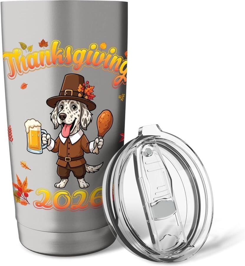 Thermobeker met dubbele wand roestvrij staal voor Thanksgiving