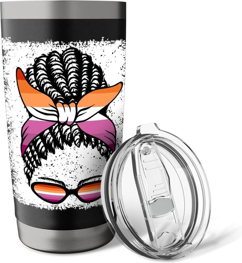 Thermobeker met dubbele wand zwart voor een messy bun