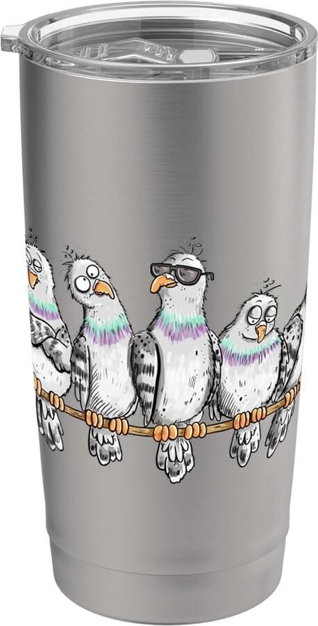 Thermobeker met duif voor vogels