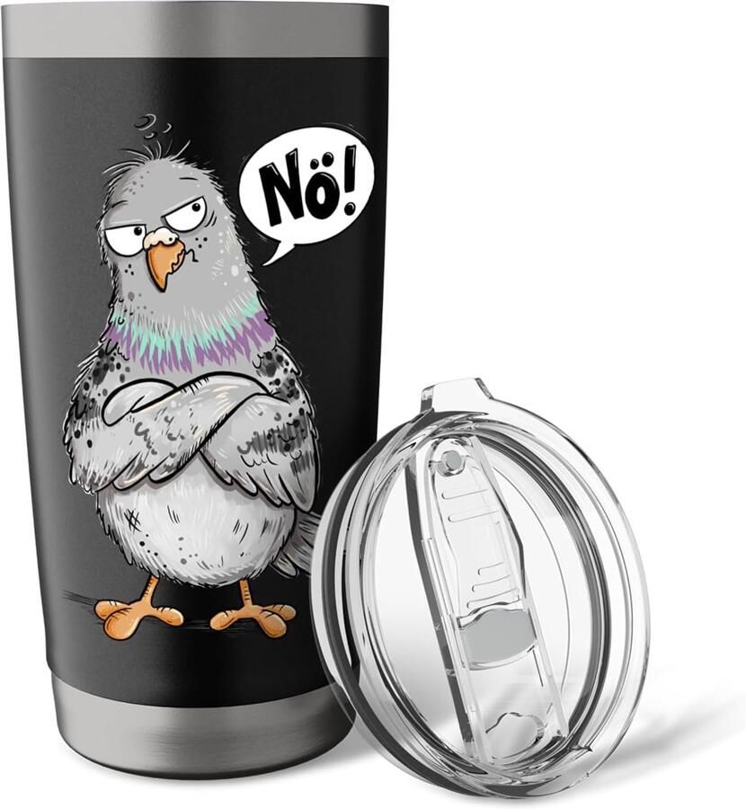 Thermobeker met duifontwerp