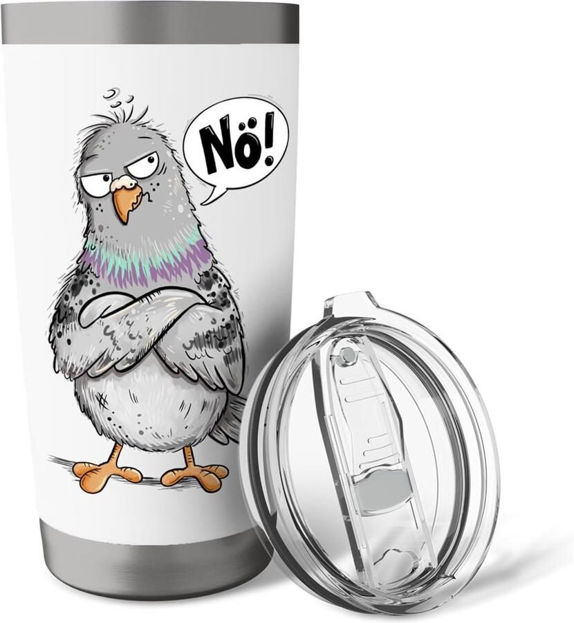 Thermobeker met duifontwerp