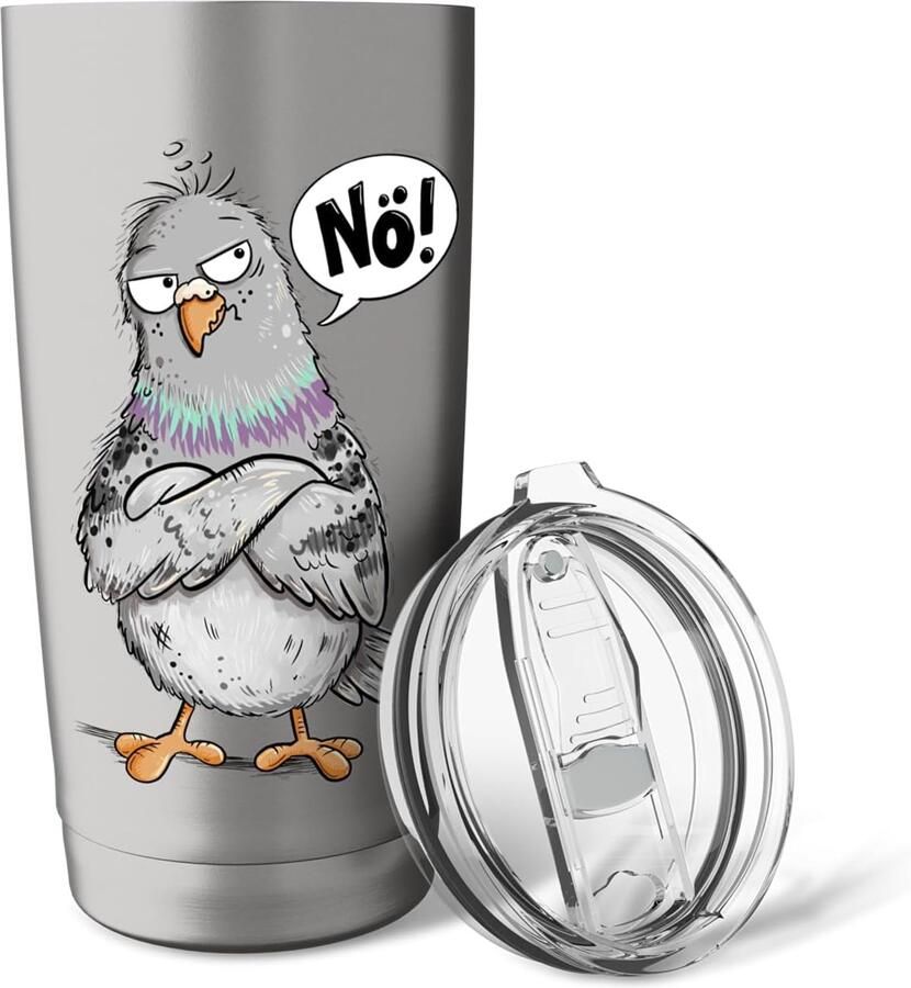 Thermobeker met duifontwerp