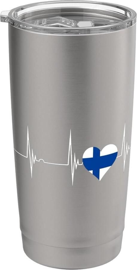Thermobeker met Finse vlag en hart