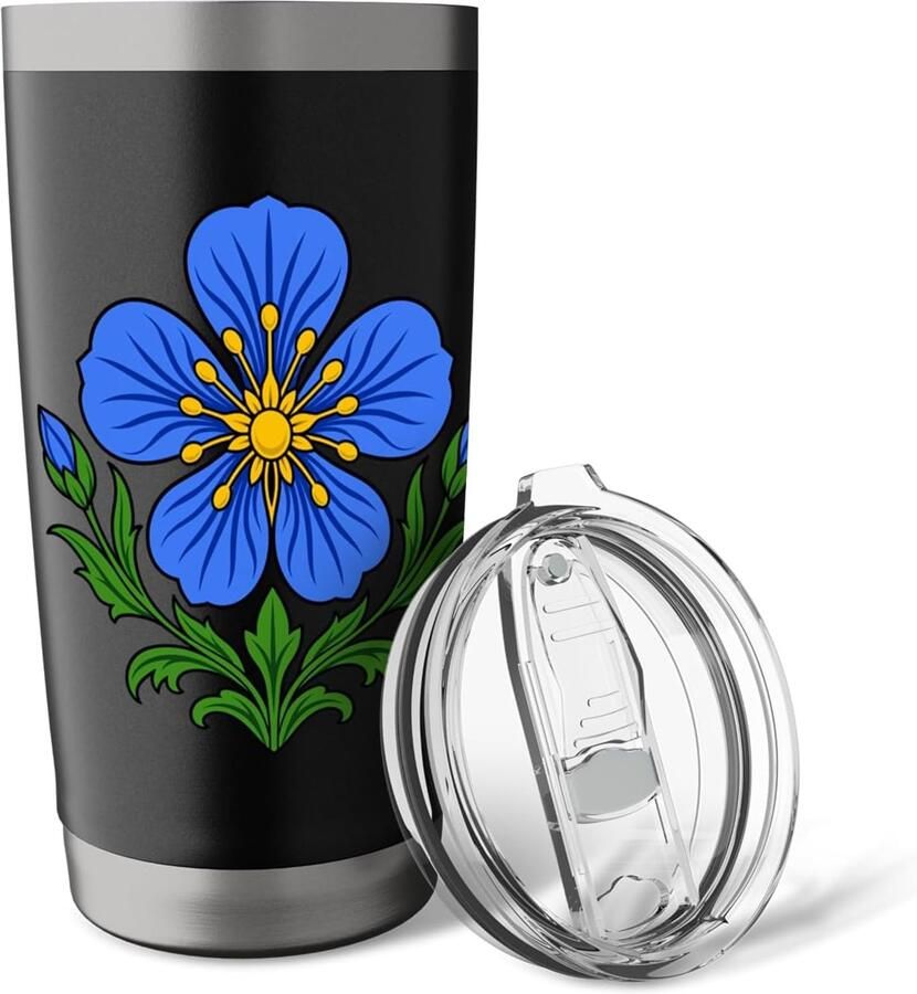 Thermobeker met flauwbloemenpatroon