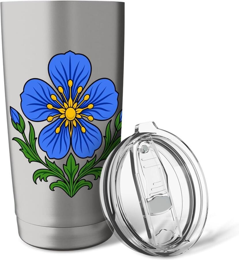 Thermobeker met flauwbloemenpatroon