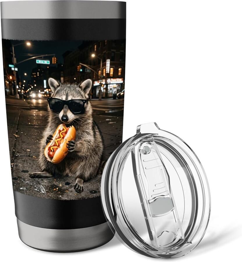 Thermobeker met grappig dierenmeme