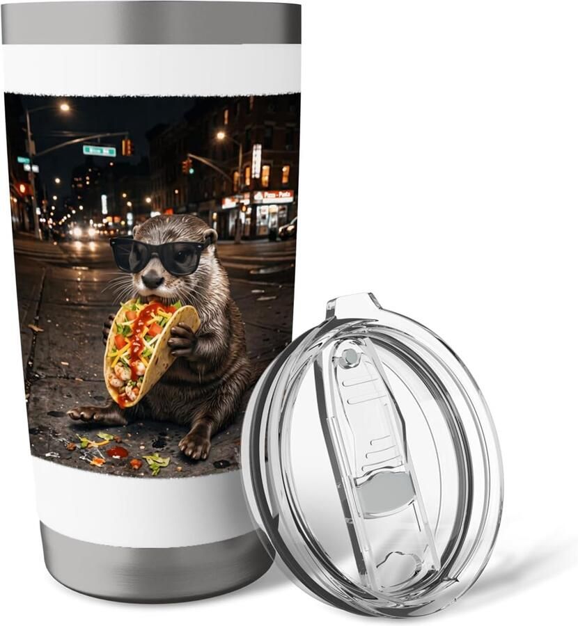Thermobeker met grappig diermeme