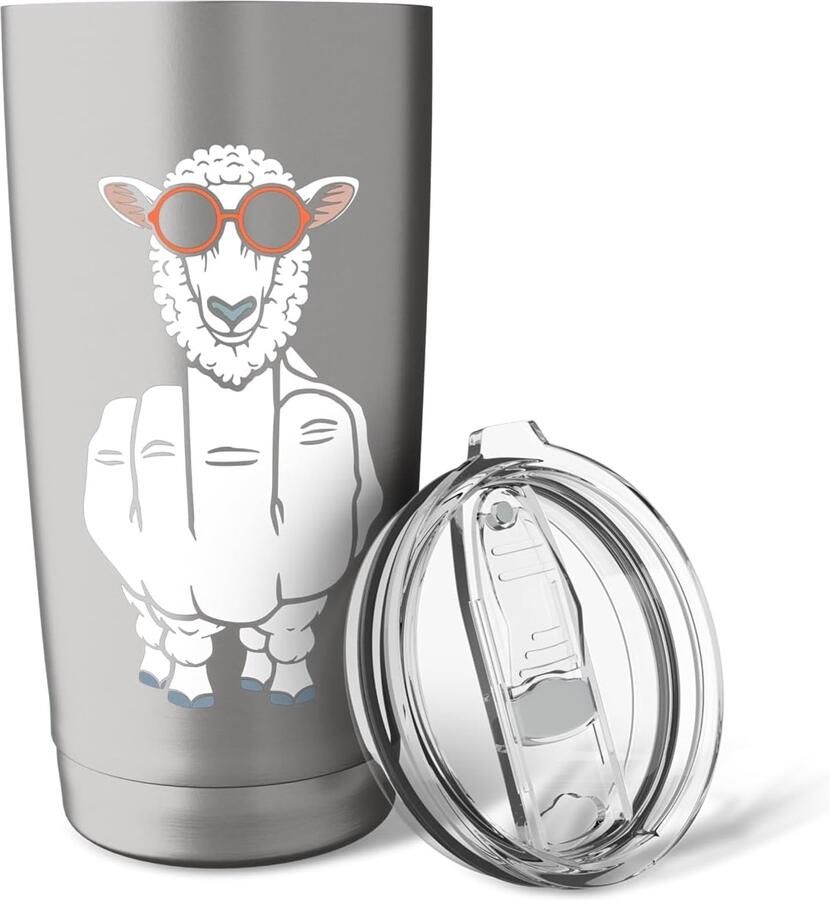 Thermobeker met grappig schaap dubbele wand