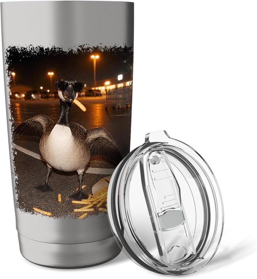Thermobeker met grappige gans
