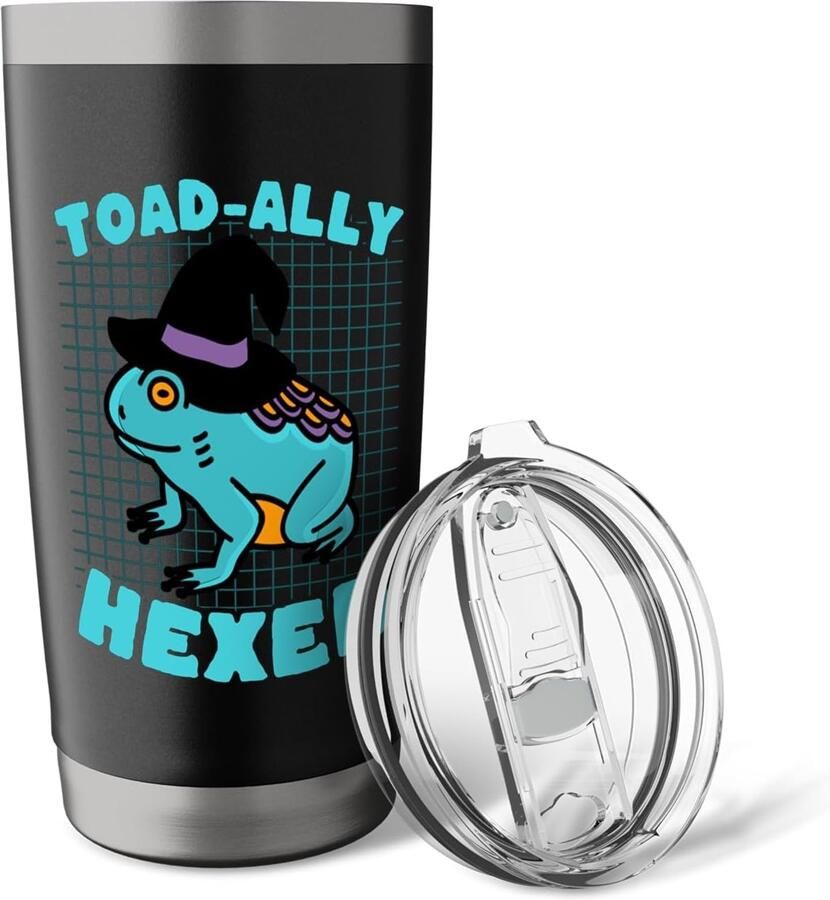 Thermobeker met grappige heks-frog voor Halloween