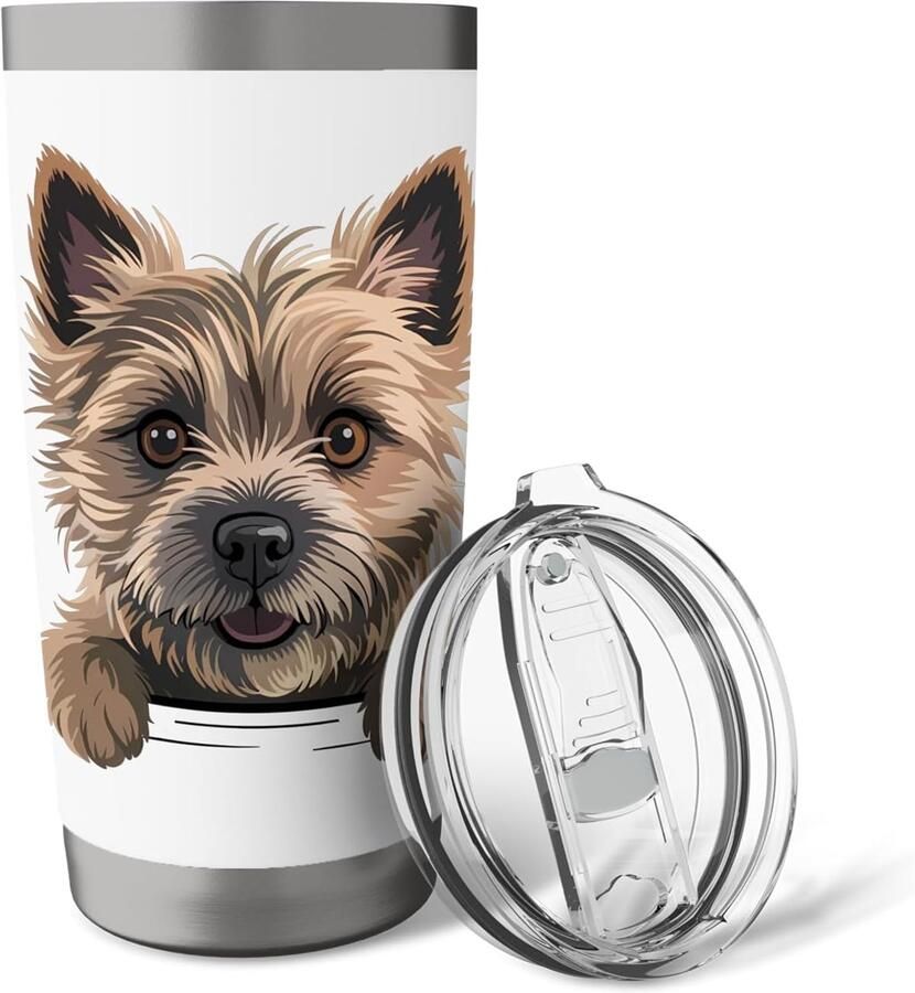 Thermobeker met grappige hond