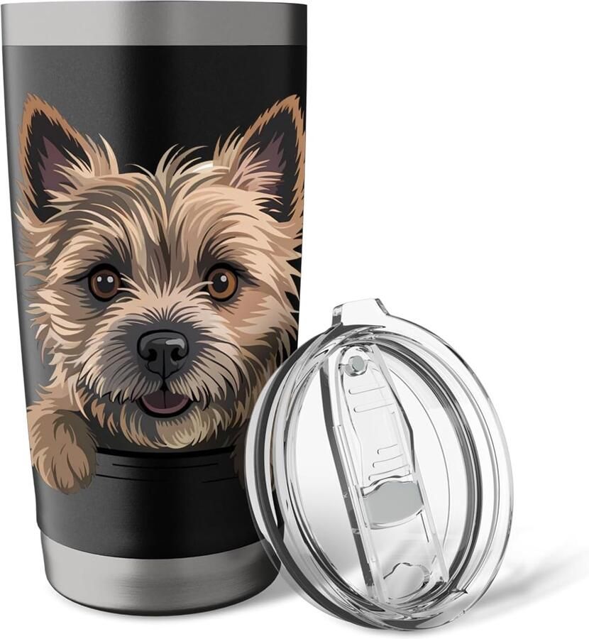 Thermobeker met grappige hond