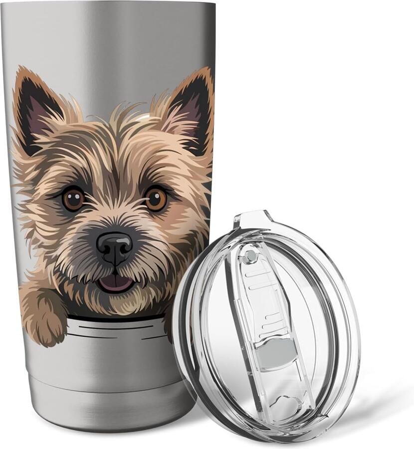 Thermobeker met grappige hond