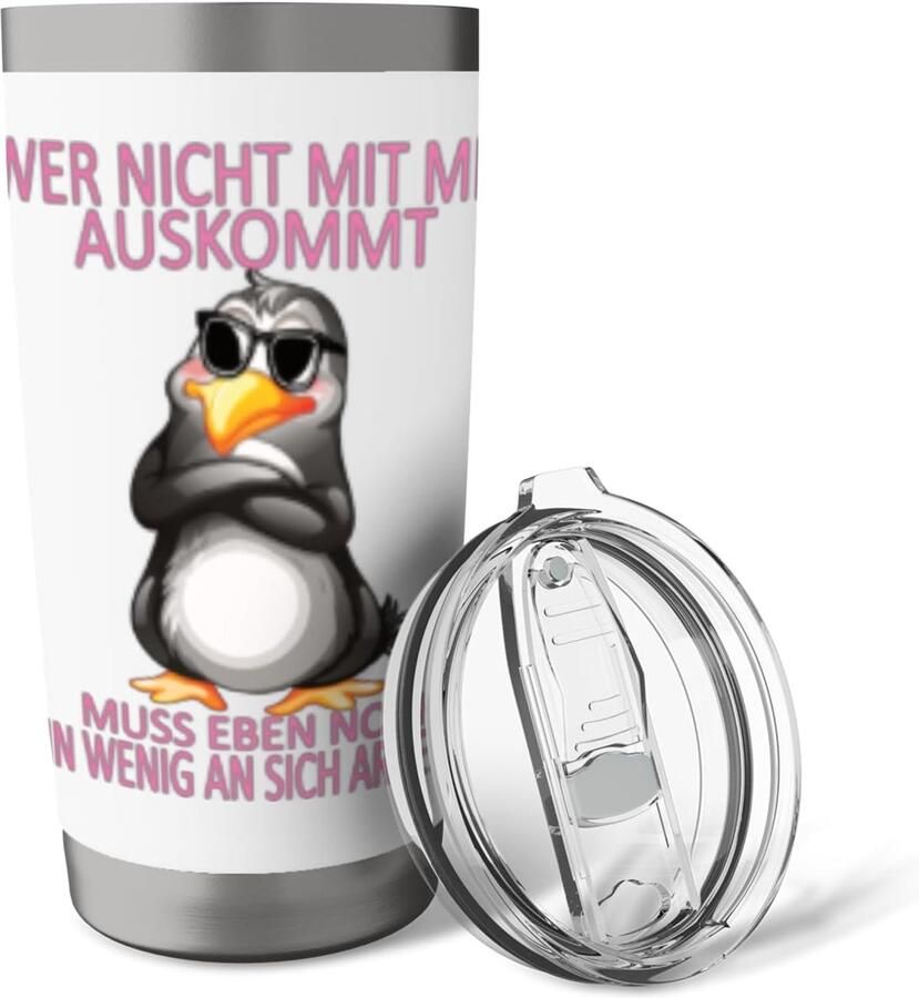 Thermobeker met grappige pinguïn
