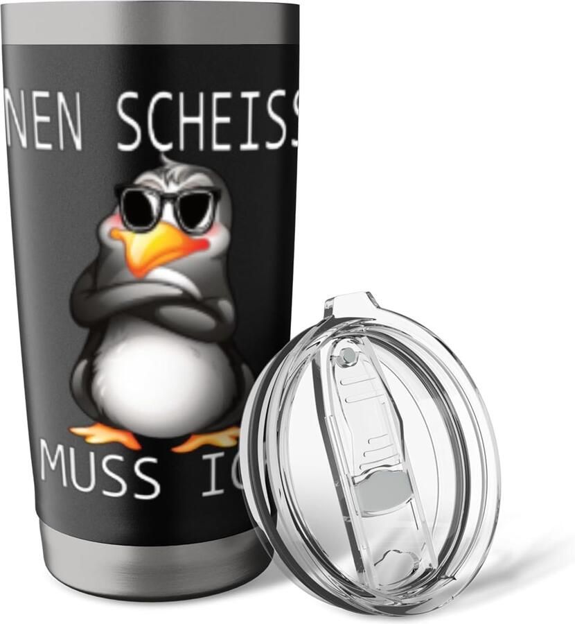 Thermobeker met grappige pinguïn