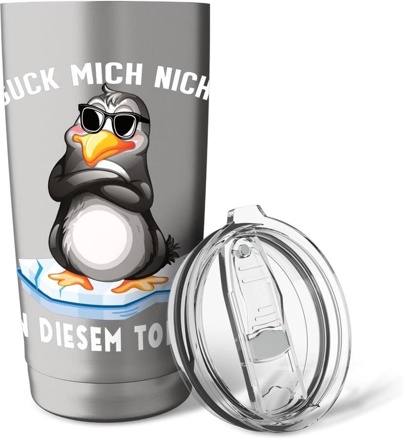 Thermobeker met grappige pinguïn