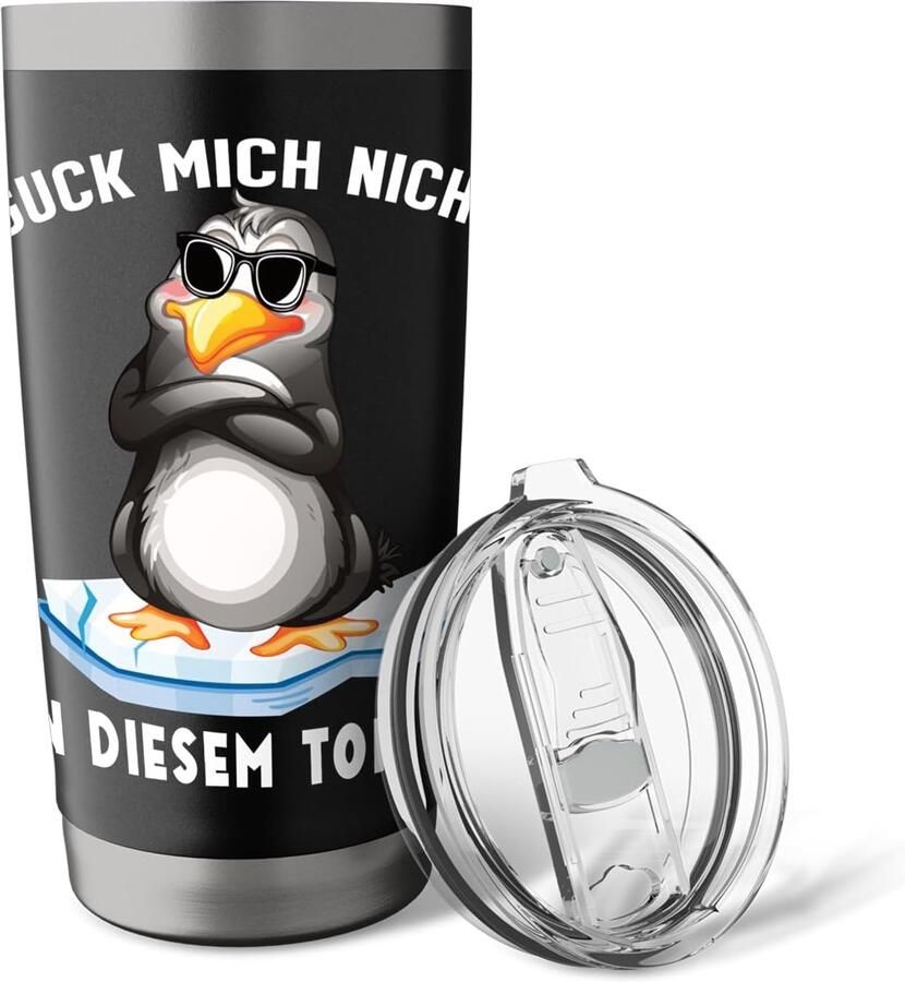 Thermobeker met grappige pinguïn