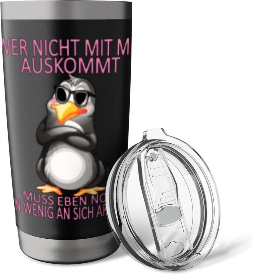 Thermobeker met grappige pinguïn