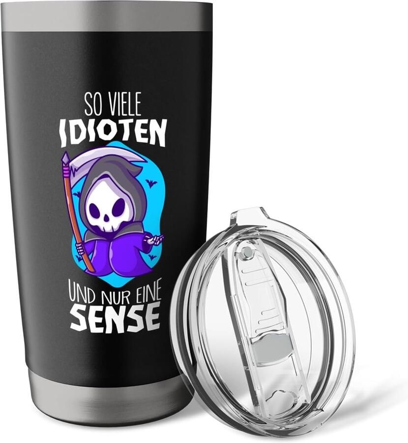 Thermobeker met grappige spreuk