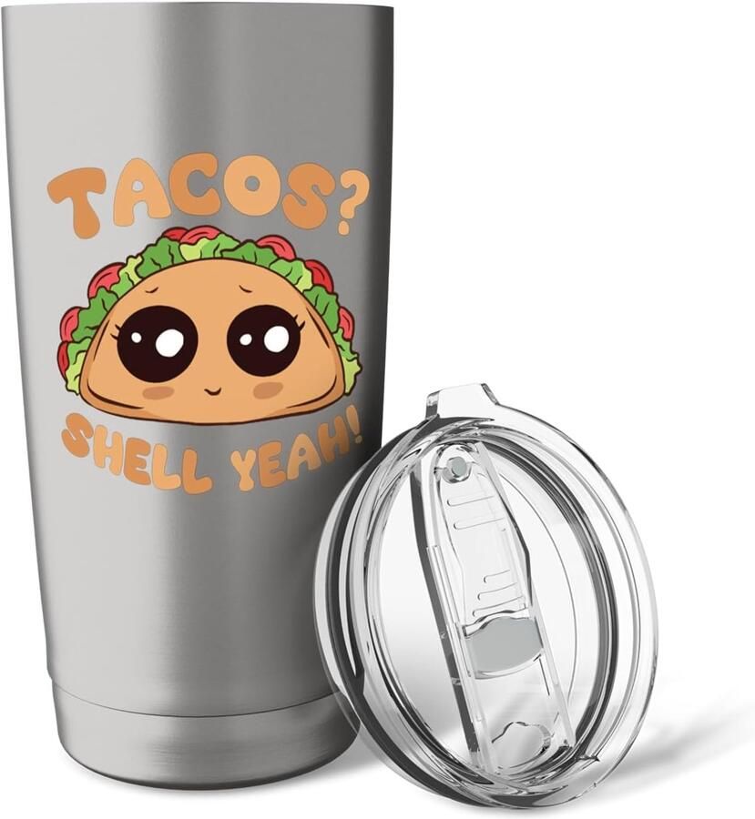 Thermobeker met grappige taco-tekst