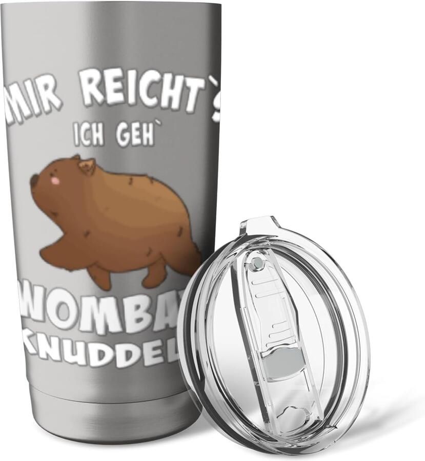 Thermobeker met grappige tekst dubbelwandig roestvrij staal