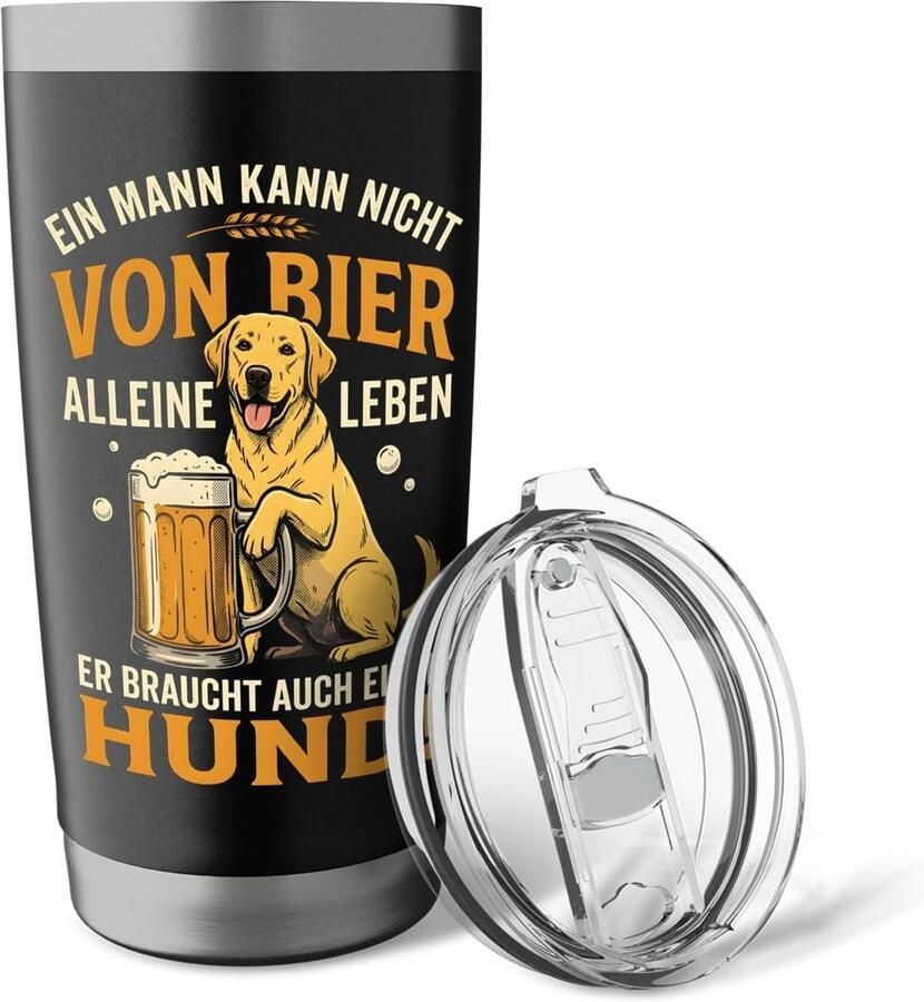 Thermobeker met grappige tekst voor bierliefhebbers