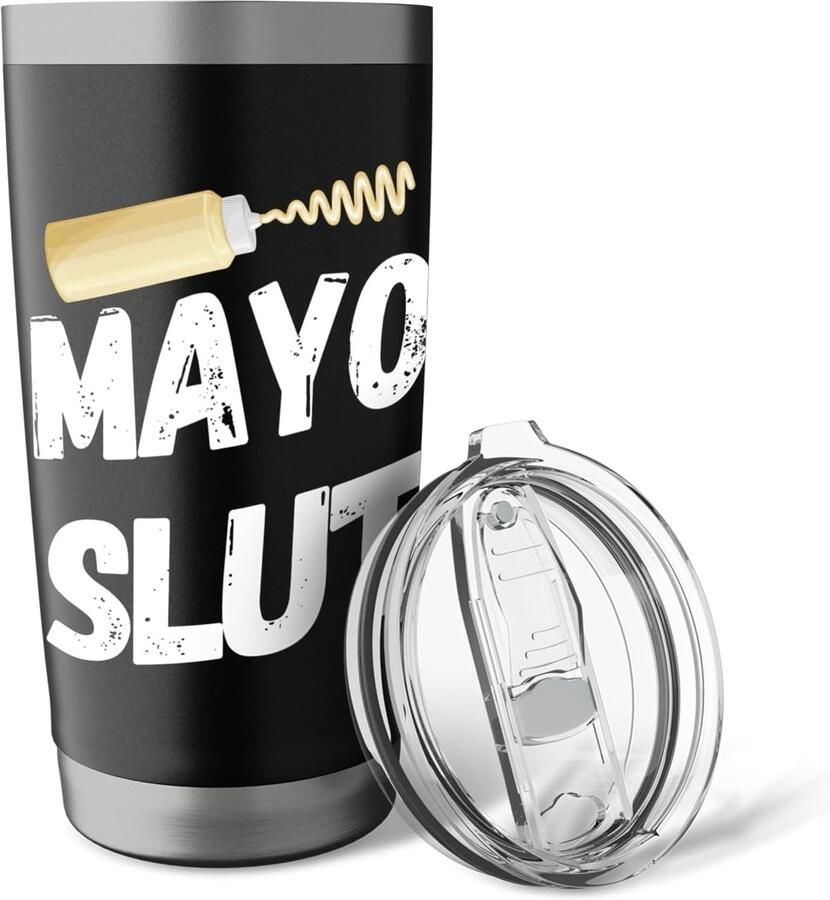 Thermobeker met grappige tekst voor mayonaiseliefhebbers