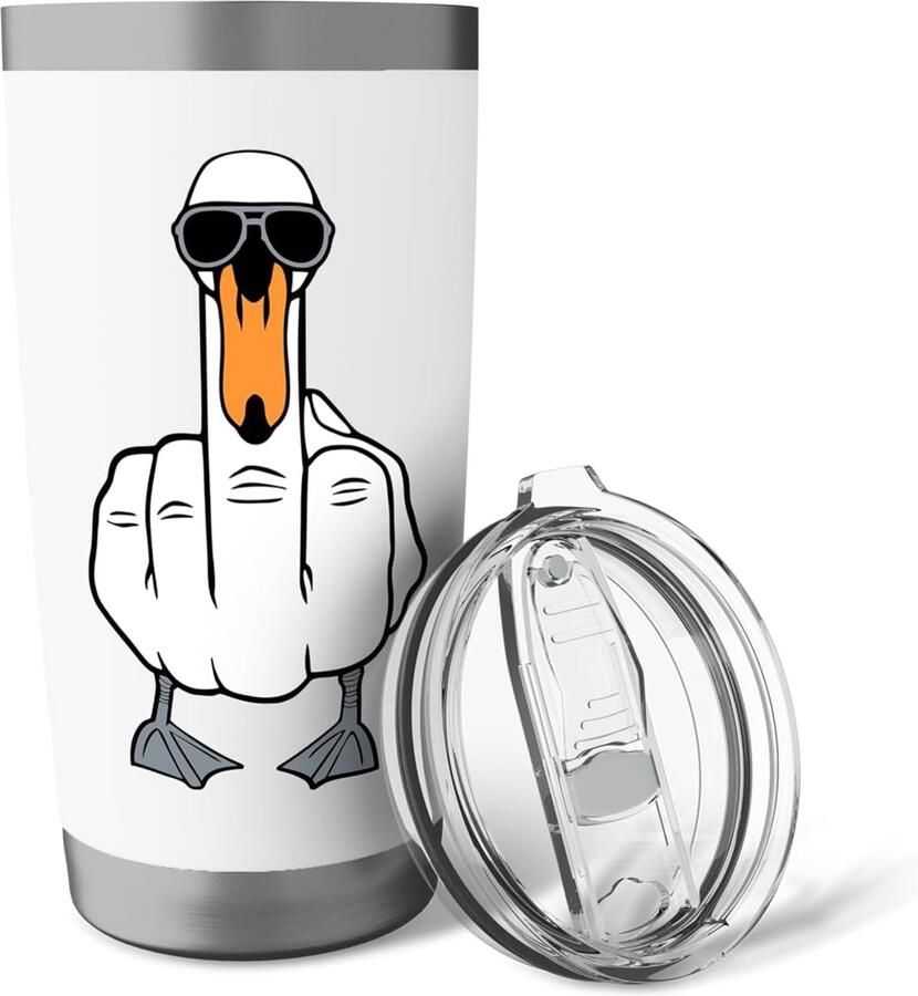 Thermobeker met grappige vingerafdruk