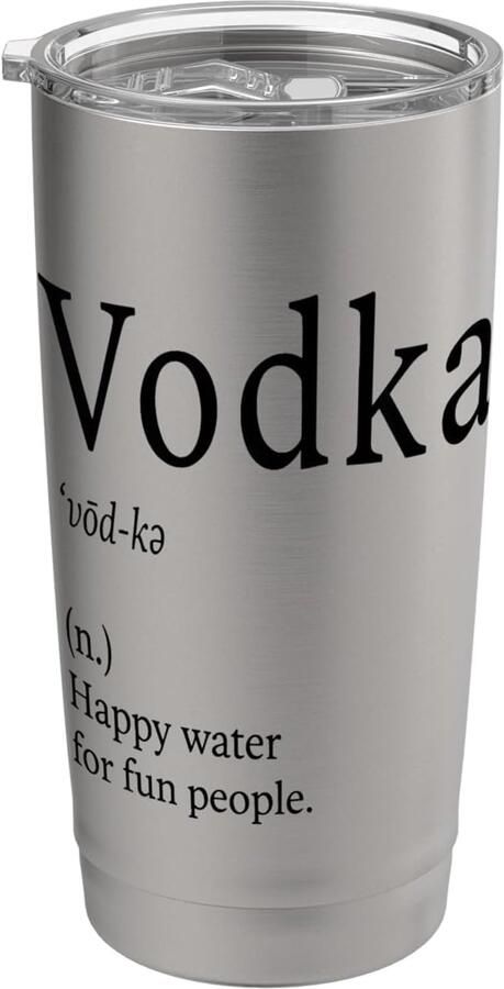 Thermobeker met grappige wodka-uitdrukking