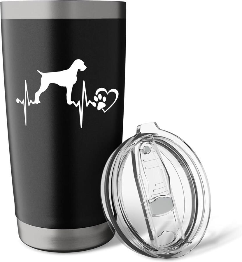 Thermobeker met hart poot en puppy voor hondliefhebbers