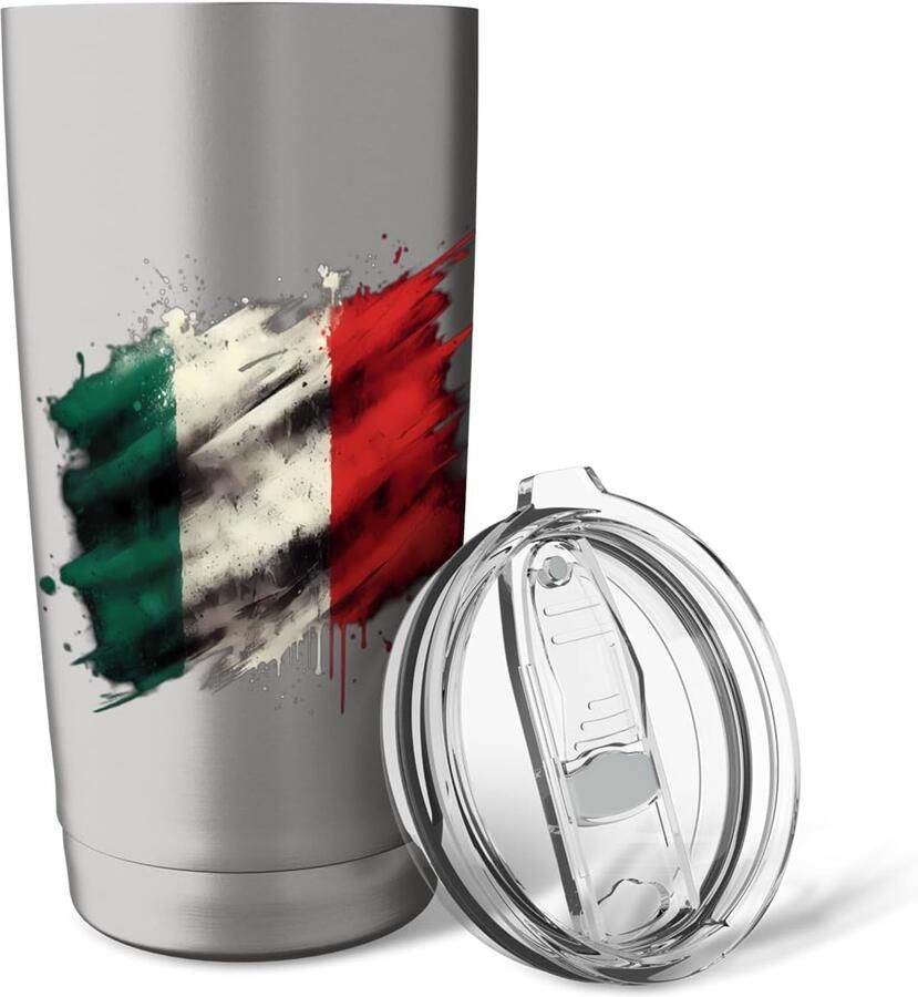 Thermobeker met Italiaanse vlag vintage look
