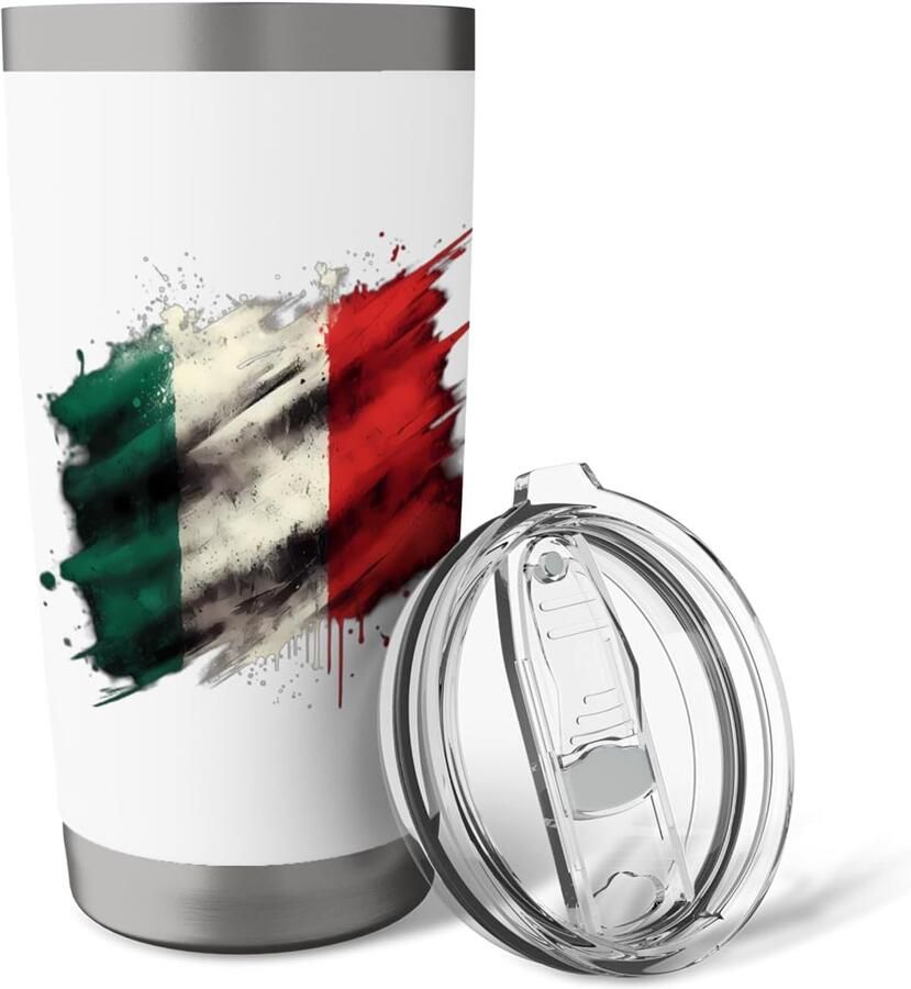 Thermobeker met Italiaanse vlag vintage look