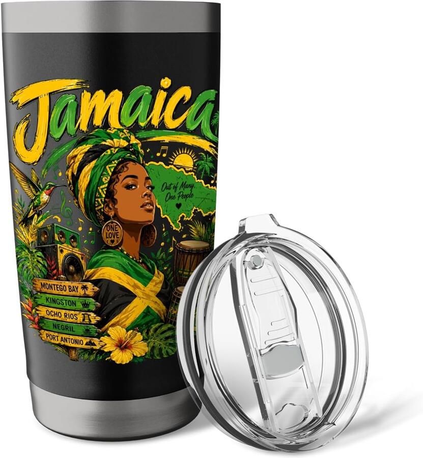Thermobeker met Jamaicaanse vlag