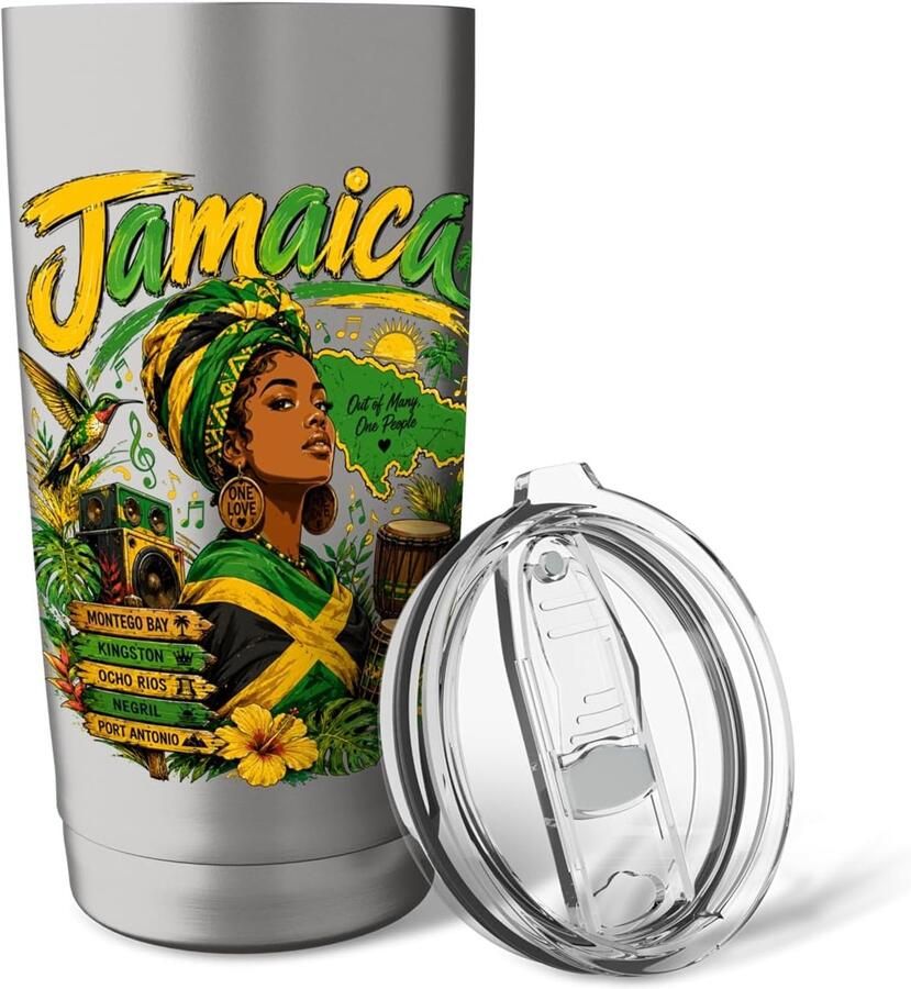 Thermobeker met Jamaicaanse vlag