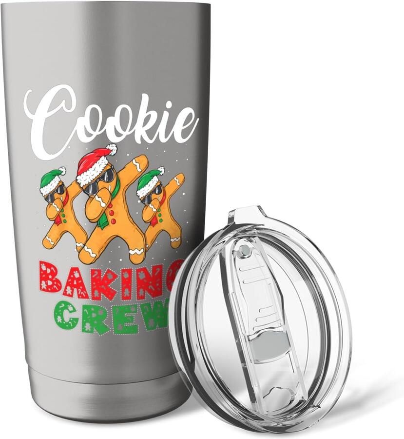 Thermobeker met kerstmannen en mutsen