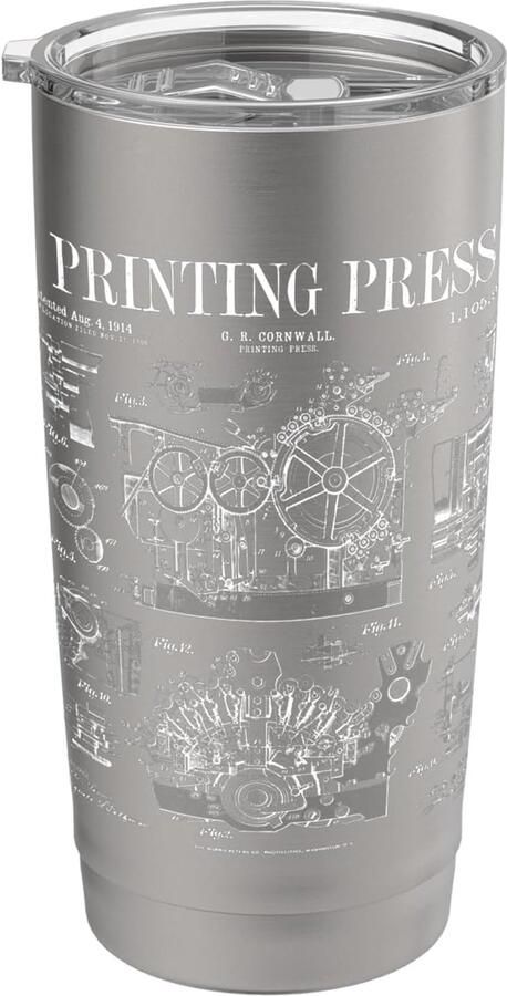 Thermobeker met letterpress-ontwerp