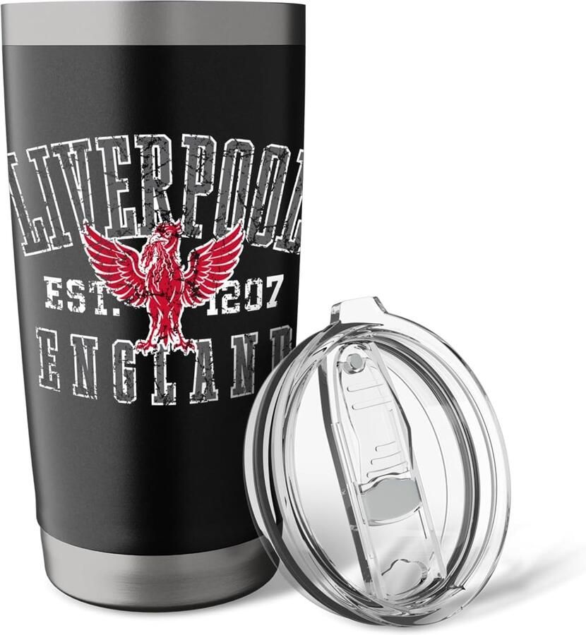Thermobeker met Liver Bird grijs-rood