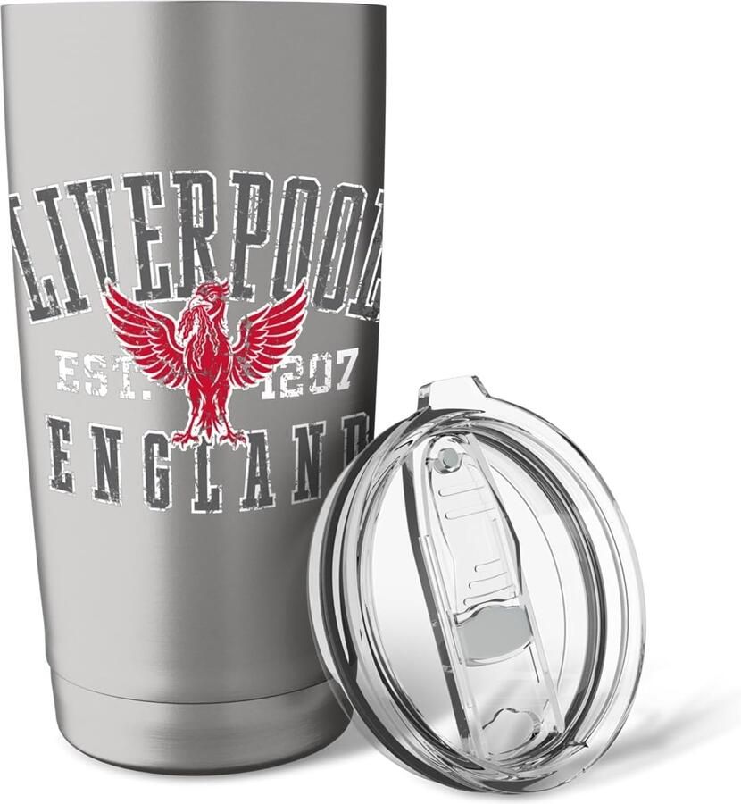 Thermobeker met Liver Bird grijs-rood
