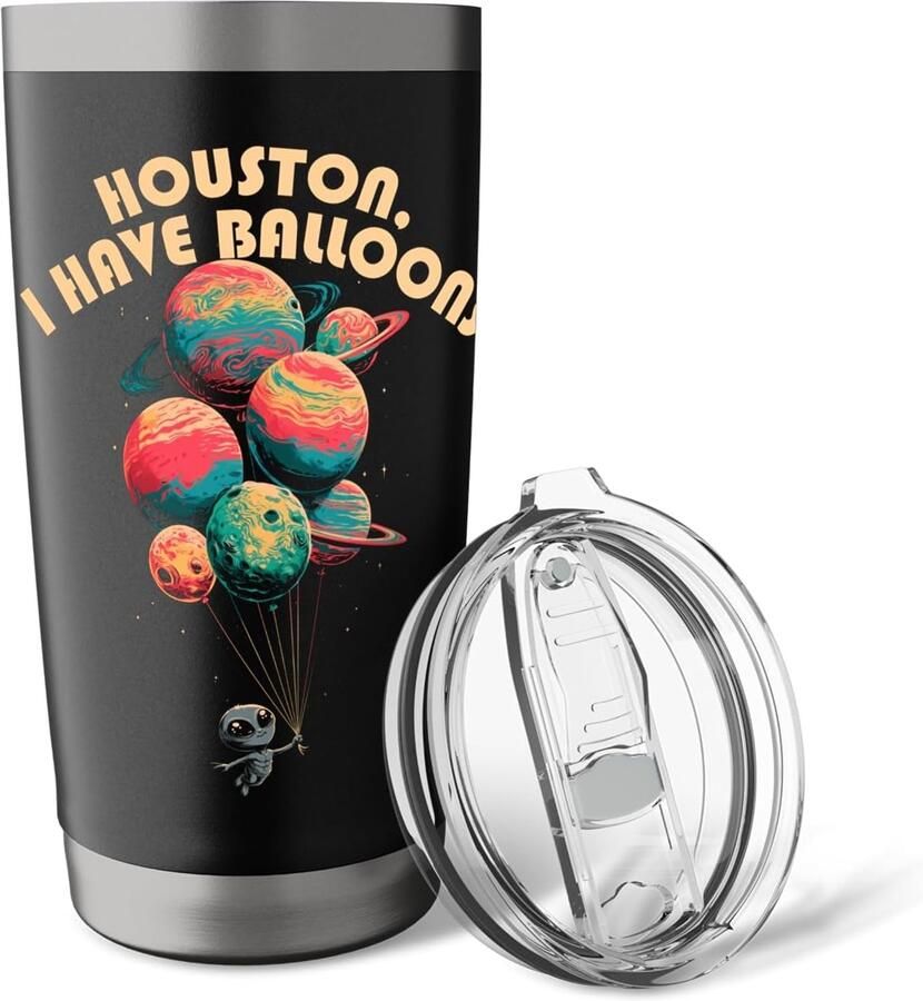Thermobeker met luchballonvormige alien