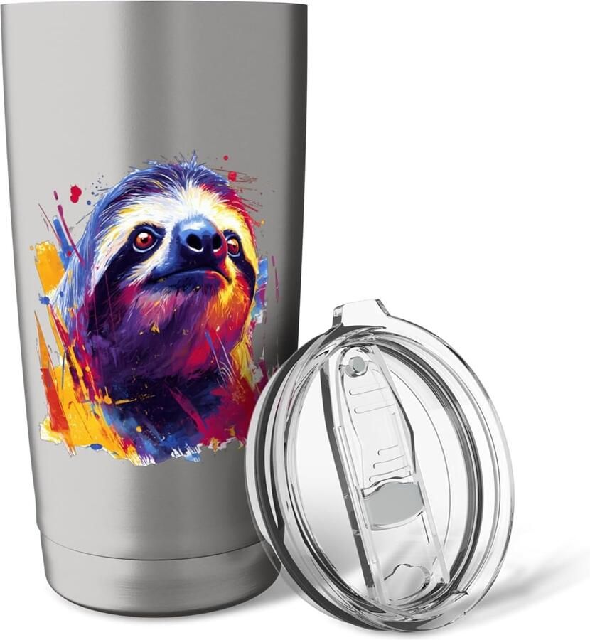 Thermobeker met luie sloth print