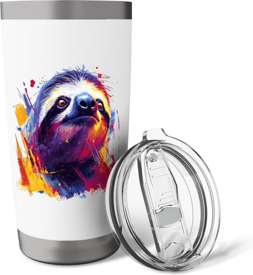 Thermobeker met luie sloth print