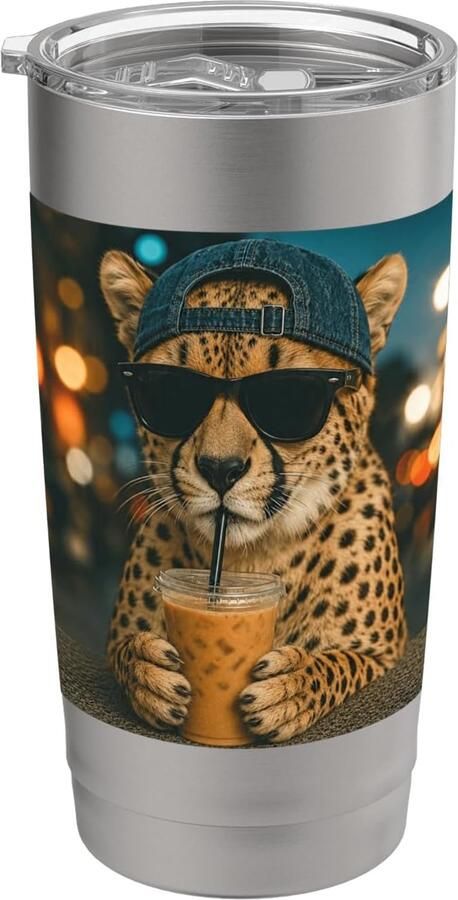 Thermobeker met luipaard ijscoffeespecial