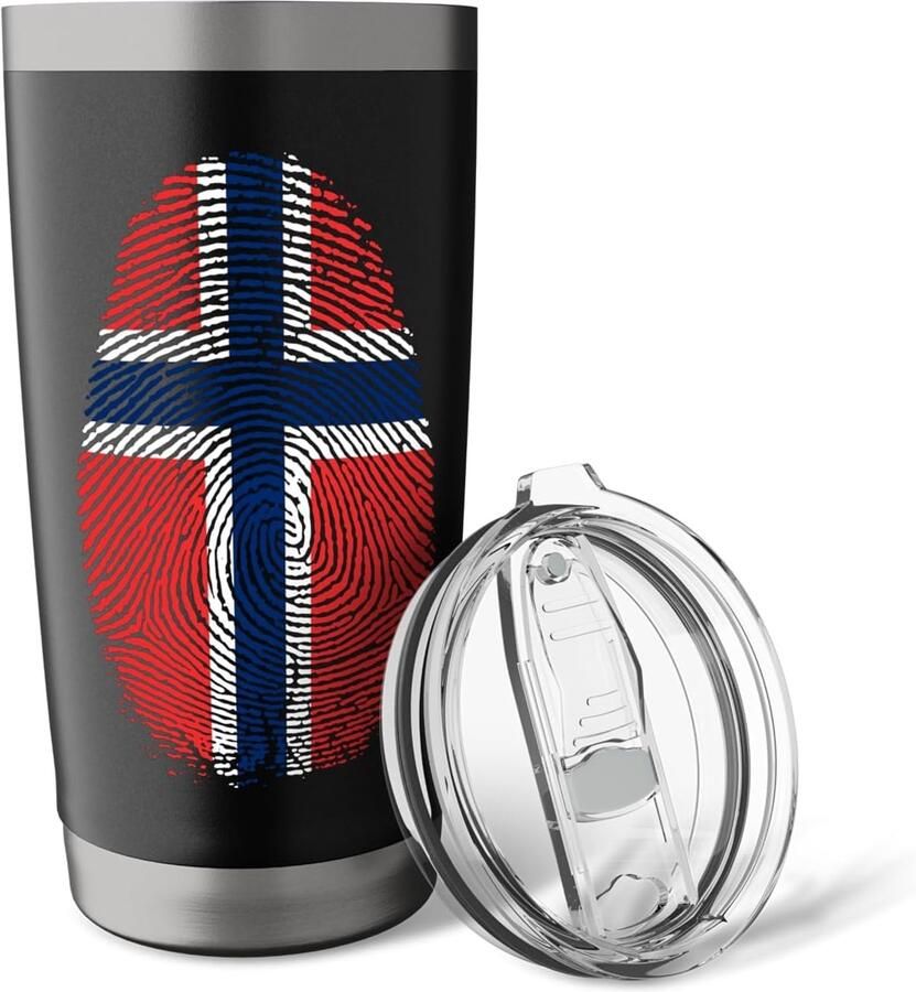 Thermobeker met Noorse vlag voor trotse Noren