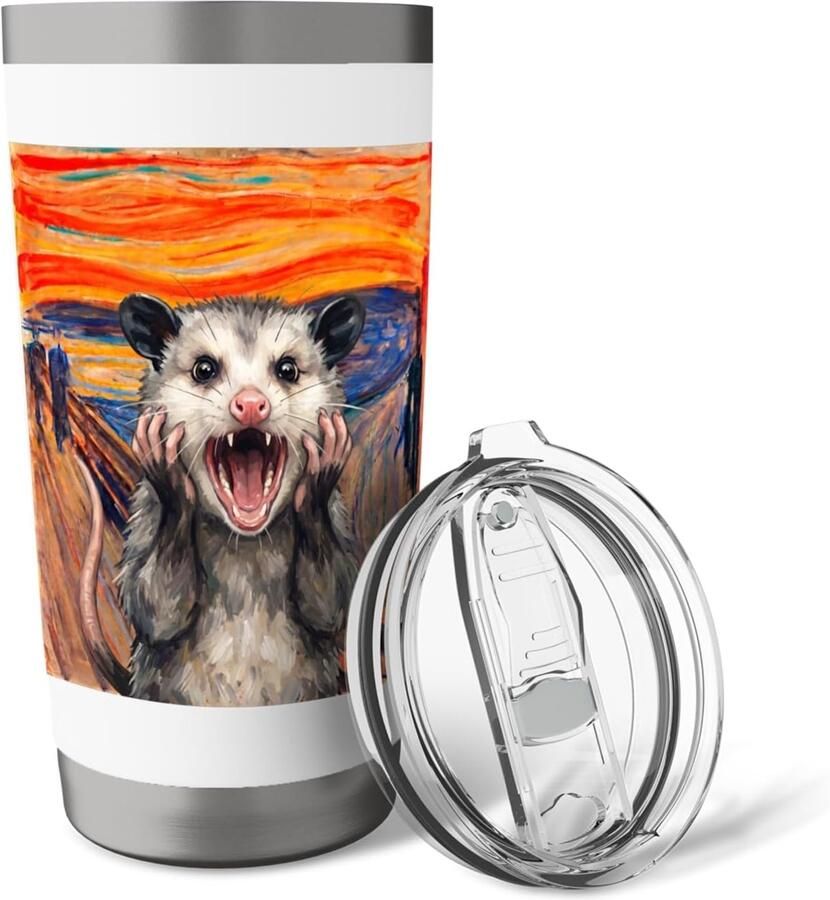 Thermobeker met opossum-print