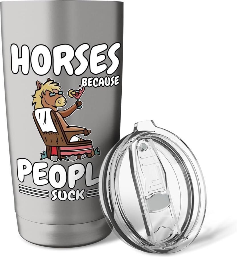 Thermobeker met paardenslogan