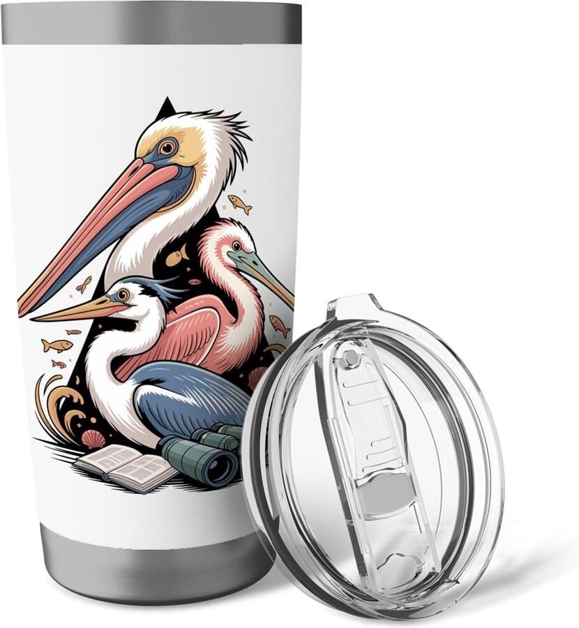 Thermobeker met pelikanen voor vogelaars