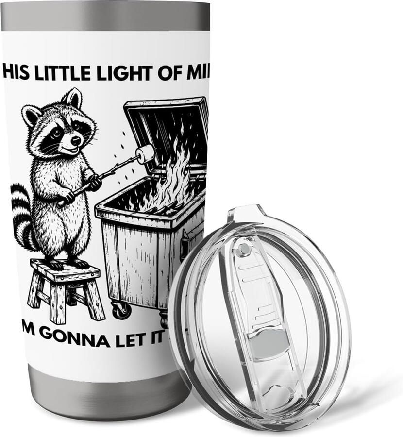 Thermobeker met racoon print