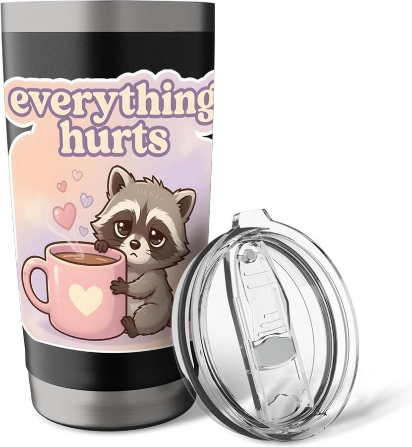 Thermobeker met racoon-print